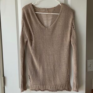 Tan Sweater v-Neck